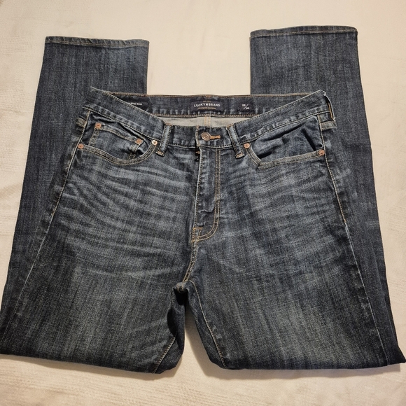 Lucky Brand men's size 33 x 30 410 Athletic Slim jeans stretch minimal fade VGUC - Picture 2 of 9